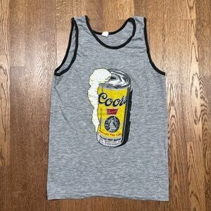 Vintage 70s Coors Banquet Beer Sportswear K Single Stitch Tanktop Mens Large